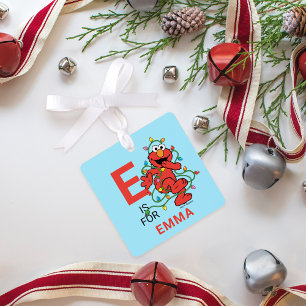 Ornement En Métal Lumières de Noël d'Elmo   Nom et photo personnalis