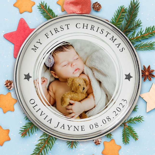 Ornement En Métal Ma première photo de bébé de Noël (Créateur téléchargé)