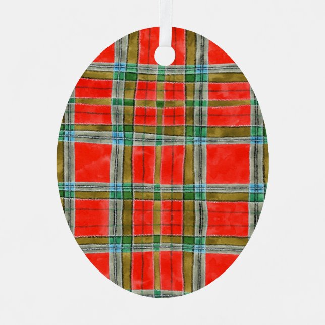 Ornement En Métal MAC BAIN TARTAN Métal Oval Ornament (Recto)