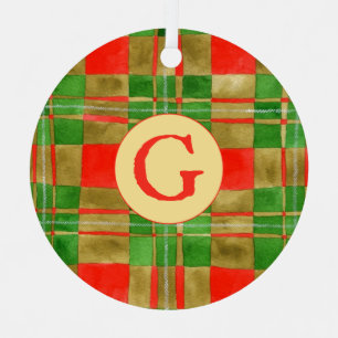 Ornement En Métal MAC GREGOR TARTAN Ornement Métal Rond + Initiale
