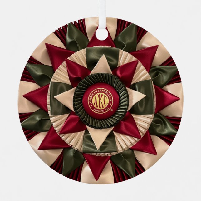 Ornement En Métal MACH Chien Agilité Rosette Personnalisée Noël (Recto)