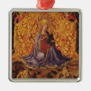 Ornement En Métal Madonna de l'humilité avec l'enfant et les anges