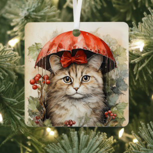 Ornement En Métal Magnifique Kitten Noël