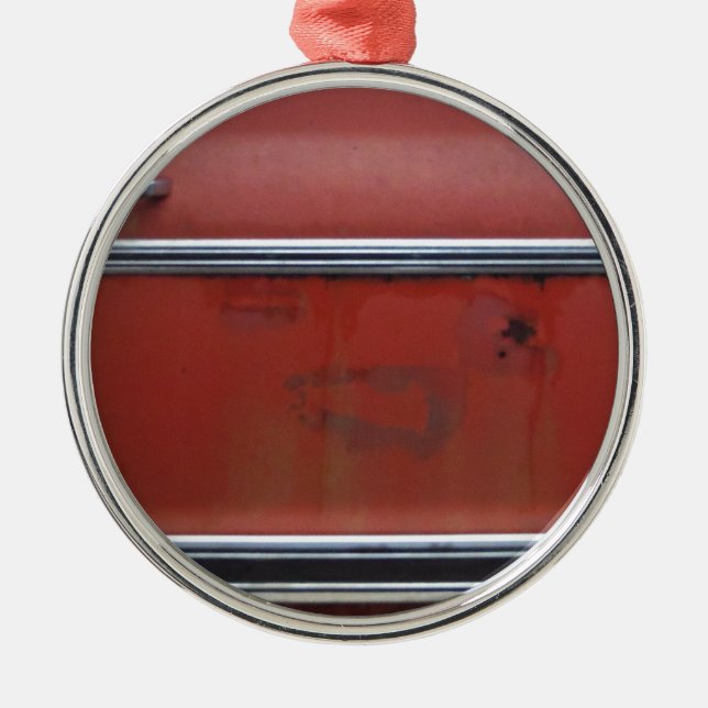 Ornement En Métal Maillot en argent rouge Chevy (Devant)