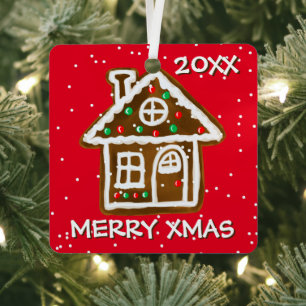 Ornement En Métal Maison de gingembre personnalisée pour Noël, biscu