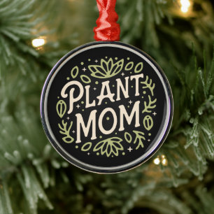 Ornement En Métal maman plante vintage noir et vert