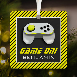 Ornement En Métal Manette de jeu vidéo jaune et blanc Chambre d'enfa