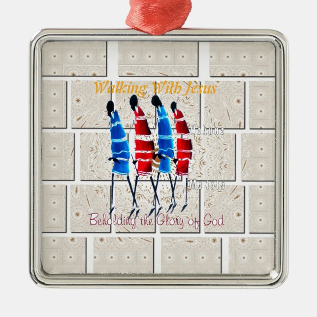 Ornement En Métal Marcher Avec Jésus Hakuna Matata Inspiré Beautifu (Devant)