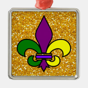 Ornement En Métal Mardi Gras - Fleur de Lis - SRF