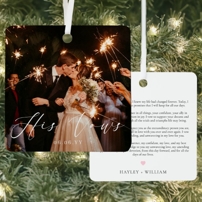 Ornement En Métal Mariage Ses Vows Photo Keepsaké (Créateur téléchargé)