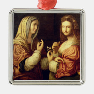 Ornement En Métal Mary et Martha (huile sur le panneau)