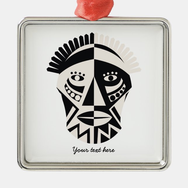 Ornement En Métal Masque africain art populaire primitif (Devant)