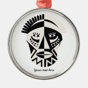 Ornement En Métal Masque africain art populaire primitif