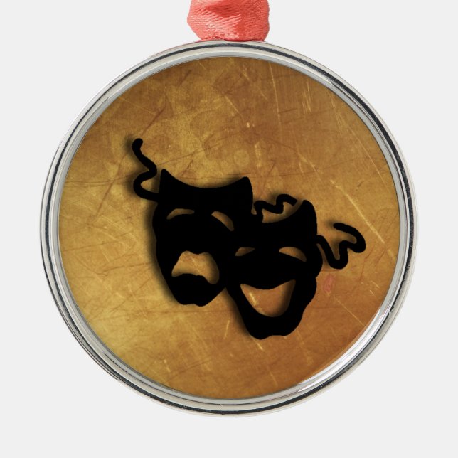 Ornement En Métal Masque de théâtre grec de comédie et d'ornement de (Devant)