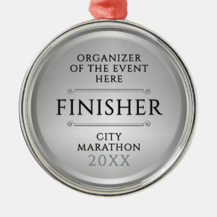 Ornement En Métal Médaille de reconnaissance finisher argentée éléga