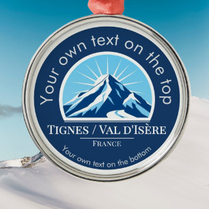 Ornement En Métal Médaille de ski de Tignes Val d'Isère