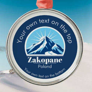 Ornement En Métal Médaille de vacances ski de Zakopane Pologne