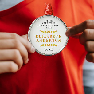 Ornement En Métal Médaille élégante classique de la couronne d'or