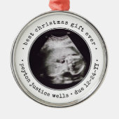Ornement En Métal Meilleur cadeau Ever Ultrasound Baby Photo Simple  (Devant)