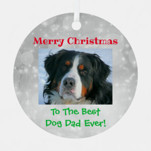 Ornement En Métal Meilleur Papa Chien de Noël Photo de Compagnon