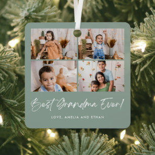 Ornement En Métal Meilleure Grand-mère toujours quatre photos