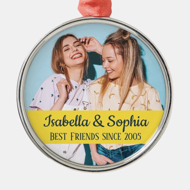 Ornement En Métal Meilleurs amis pour toujours moderne photo BFF ten (Devant)