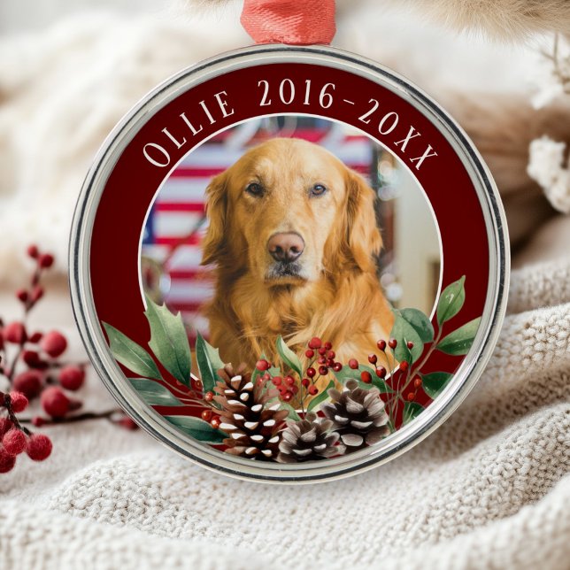 Ornement En Métal Mémoire de Noël pour animaux  (Pet Christmas Memorial Metal Ornament)