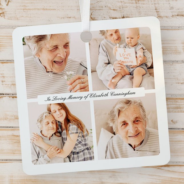 Ornement En Métal Mémorial en mémoire d'amour moderne élégant 4 phot (Créateur téléchargé)