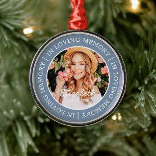 Ornement En Métal Mémorial en mémoire d'amour Photo personnalisée mo