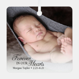 Ornement En Métal Mémorial Photo d'Enfant Pour Toujours Dans Nos Cœu