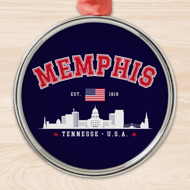 Ornement En Métal "Memphis Tennessee – Skyline City (Créateur téléchargé)