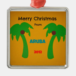Ornement En Métal Merry Christmas from Aruba 2012