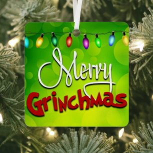 Ornement En Métal merry grinchmas metal ornament