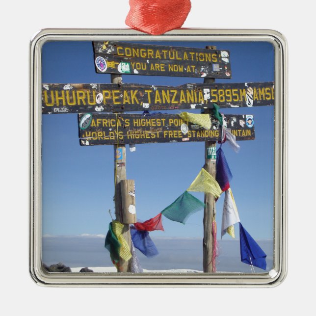 Ornement En Métal Message sur le Sommet du Kilimandjaro kenya (Devant)