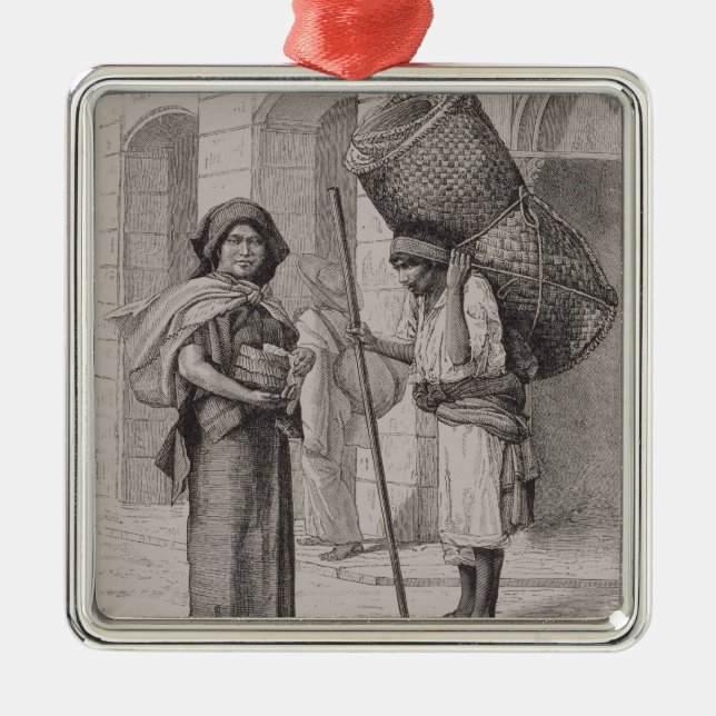 Ornement En Métal Mexicain Tortillera et vendeur de tapis de paille (Devant)