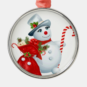 Ornement En Métal Mignonne bonhomme de neige de Noël