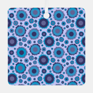 Ornement En Métal Mignons motifs de soleils multicolores bleus