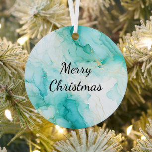 Ornement En Métal Mint Aqua Pearl Marbre or