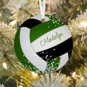 Ornement En Métal minuscule étoile argentée accent vert noir volley