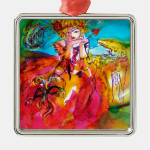 Ornement En Métal MIRANDOLINA, Masque de Carnaval vénitien