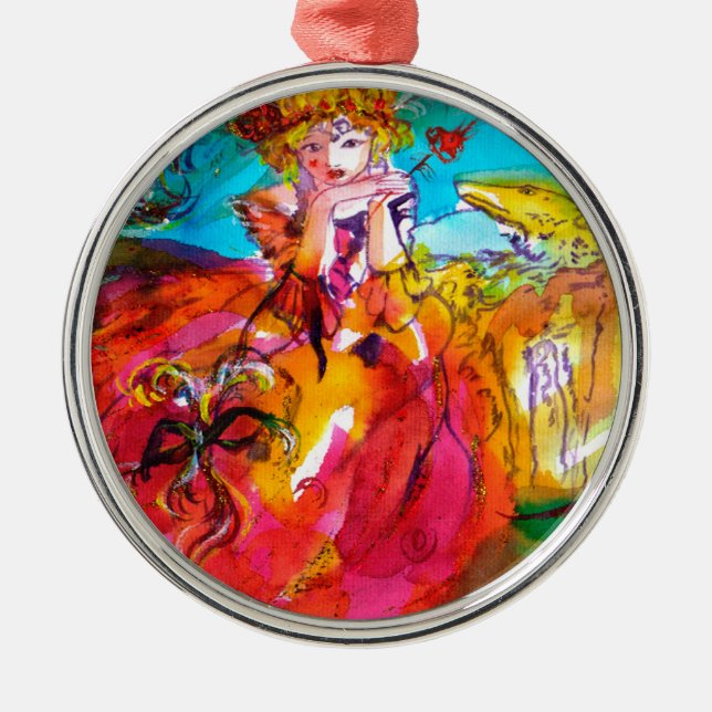 Ornement En Métal MIRANDOLINA, Masque de Carnaval vénitien (Devant)