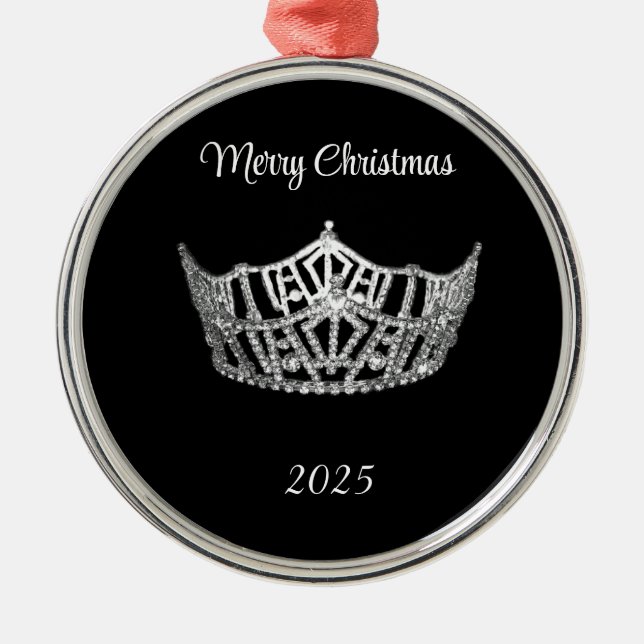Ornement En Métal Miss America style Silver Crown Christmas Ornament (Devant)