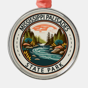 Ornement En Métal Mississippi Palisades State Park Badge Illinois