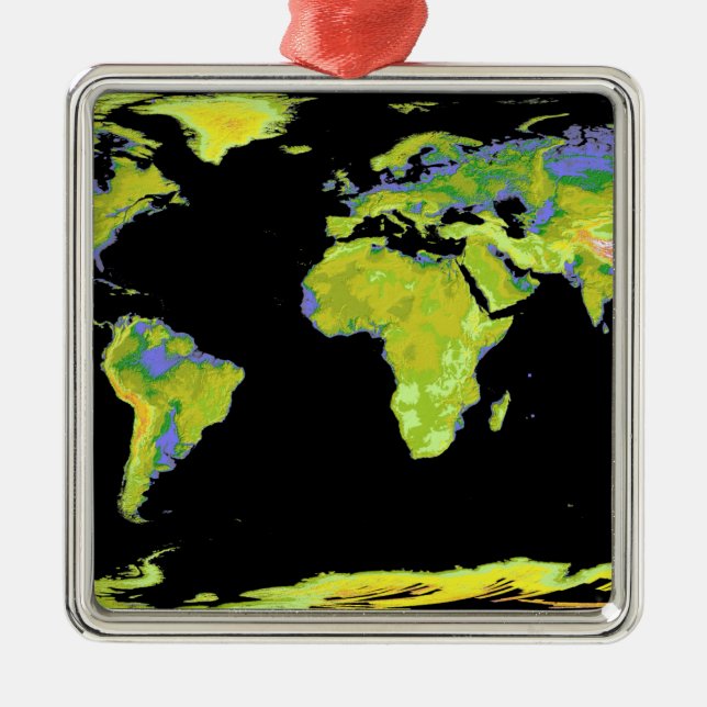 Ornement En Métal Modèle d'élévation numérique des continents sur Ea (Devant)
