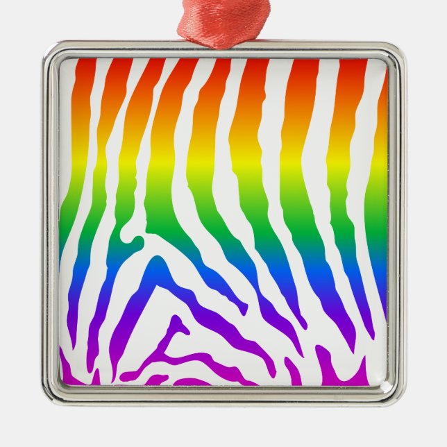 Ornement En Métal Modèle Rainbow Zebra (Devant)