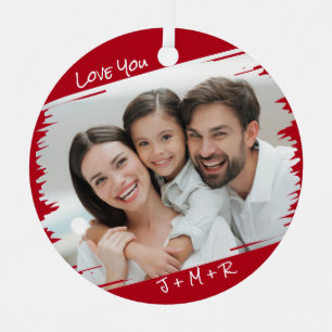 Ornement En Métal Modern Street Art Add Your Photo Love You Xmas