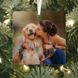 Ornement En Métal Moderne modèle personnalisé Photo de chien personn