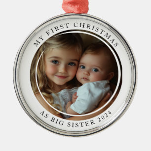 Ornement En Métal Mon premier Noël comme grande soeur Photo personna