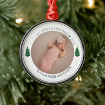 Mon premier Noël Nom personnalisé Année Photo