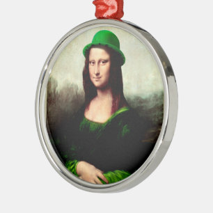 Ornement En Métal Mona Lisa Jour de la Saint-Patrick Trèfle